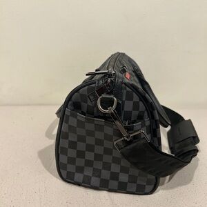 Sprayground Checkered Black and Gray Crossbody Bag
